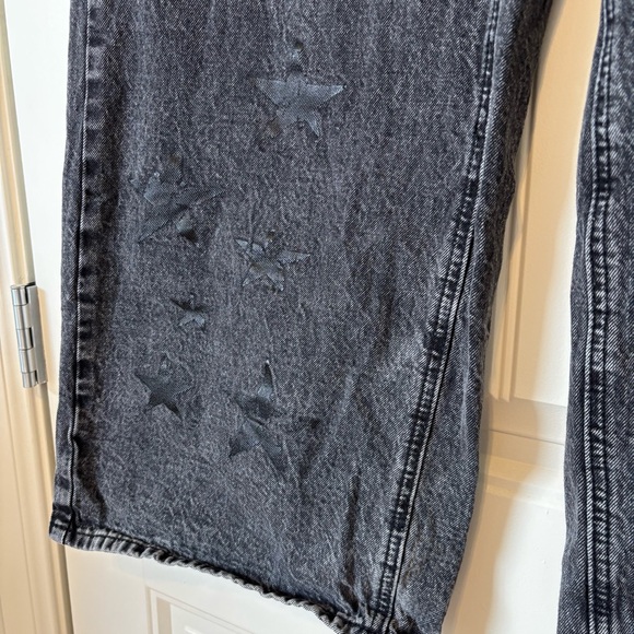 Hot Topic | 7 | Black Washed Wide Leg Cargo Jeans | Distressed Grunge Alt Pants - Picture 6 of 13